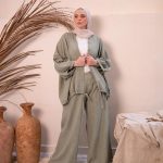 سوت كتان لون زيتونى