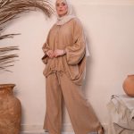 سوت كتان لون جملى