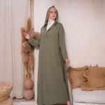 فستان بديل الاسدال الفستان الكابيشوه لون زيتى